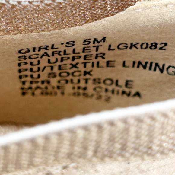 Mia Kids Big Girl Size 5 Rose Gold Gleaming Ballet Flats - Picture 4 of 9